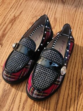 Betsey Johnson Marim Loafers - Patent & Plaid, Girls 4